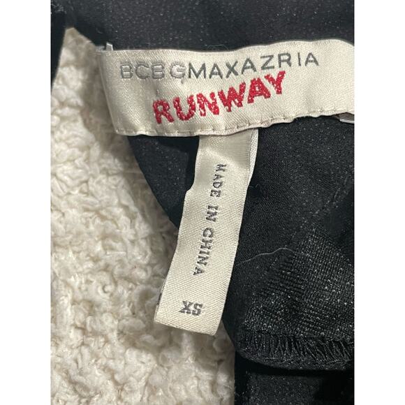 BCBG MaxAzria Runway Womens XS Velvet Tie Waist Blouse Black Sleeveless - Picture 6 of 10